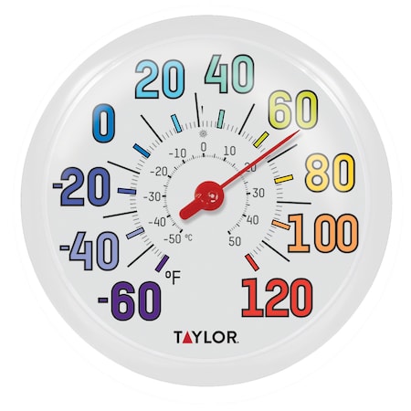 Taylor Taylor Decorative Dial Thermometer Plastic Multicolored 13.25 in. 6714